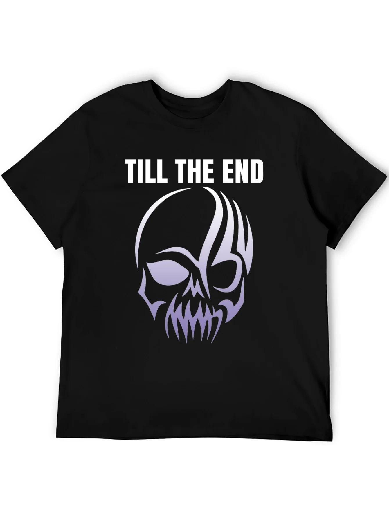 Till The End Skull Graphic Tee - Black