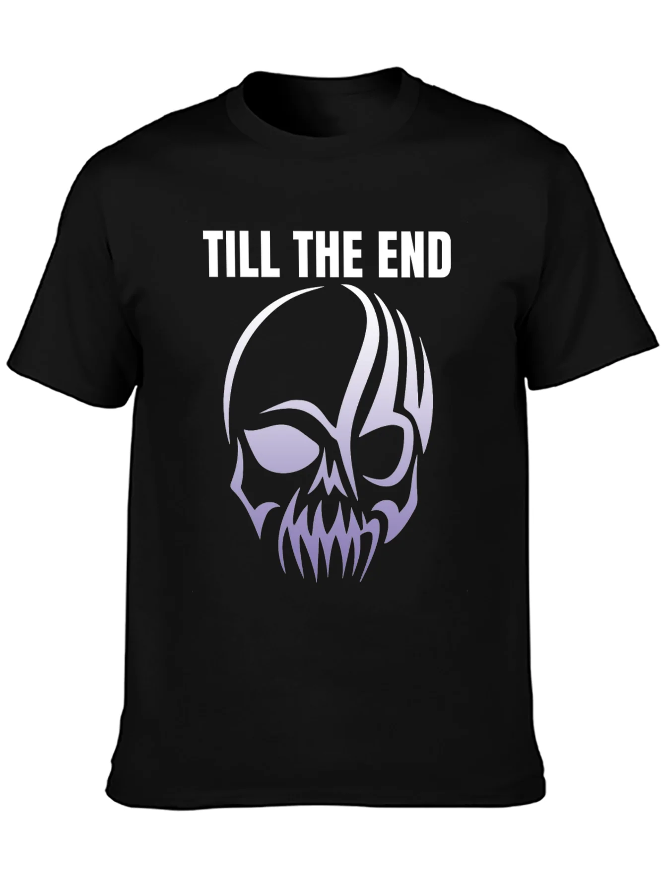 Till The End Skull Graphic Tee - Black
