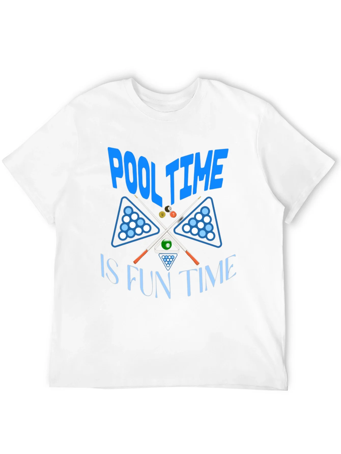 Pool Time Fun Time Black Graphic T-Shirt