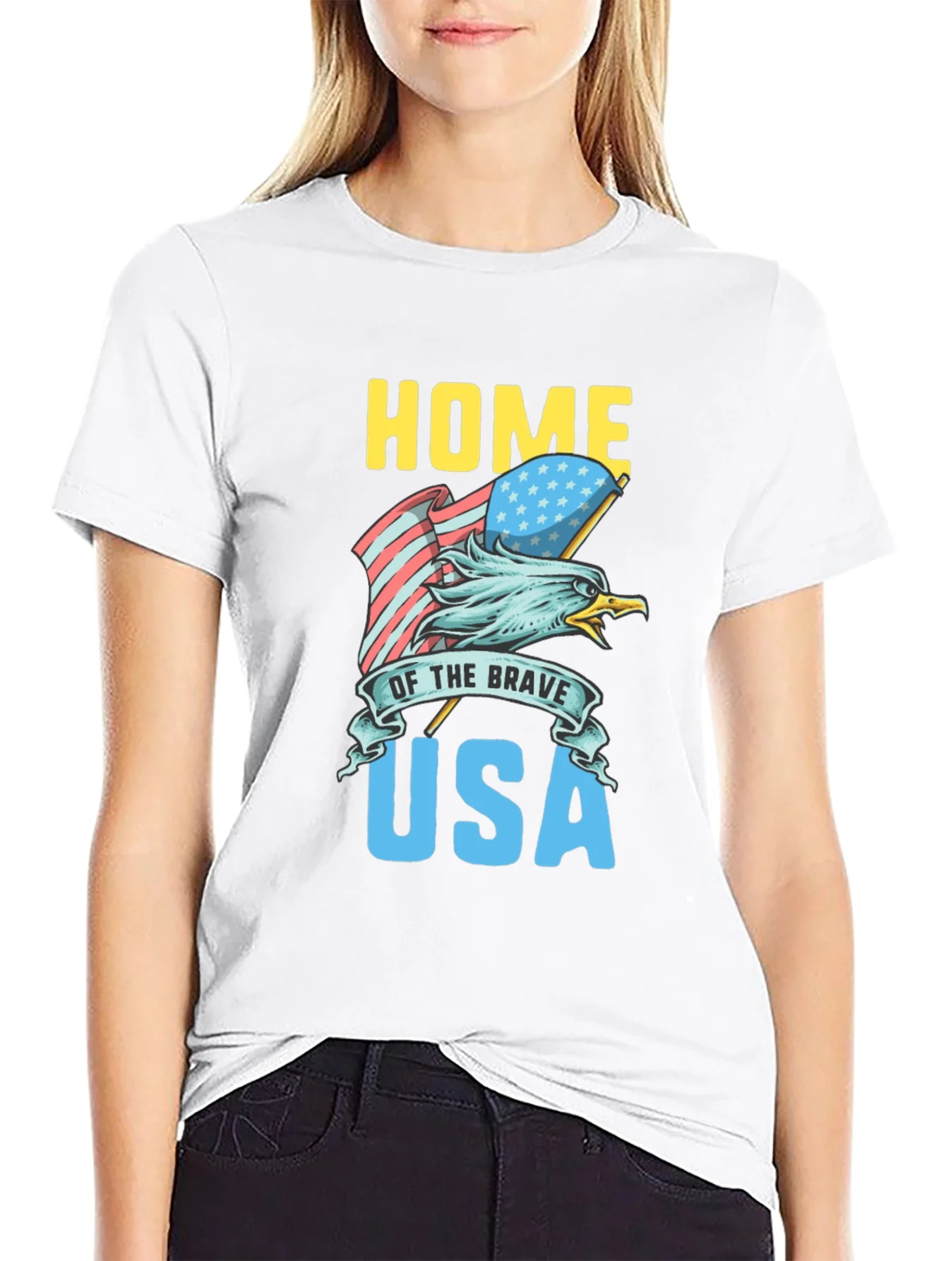 Home of the Brave USA Eagle Graphic Tee