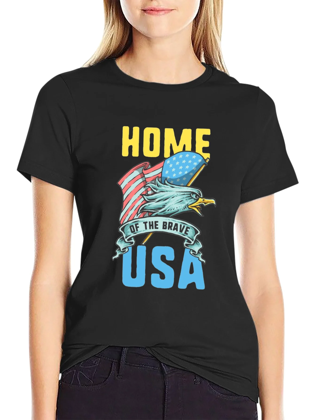 Home of the Brave USA Eagle Graphic Tee
