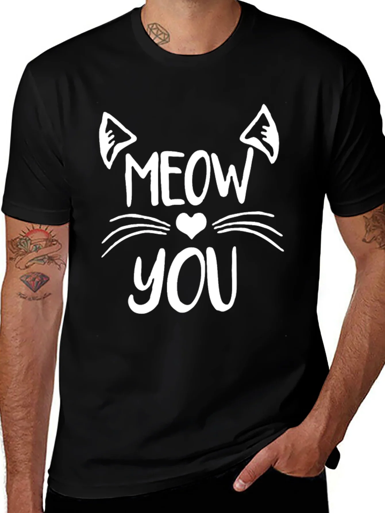 Meow You Graphic Tee - Trendy Cat Lover Shirt