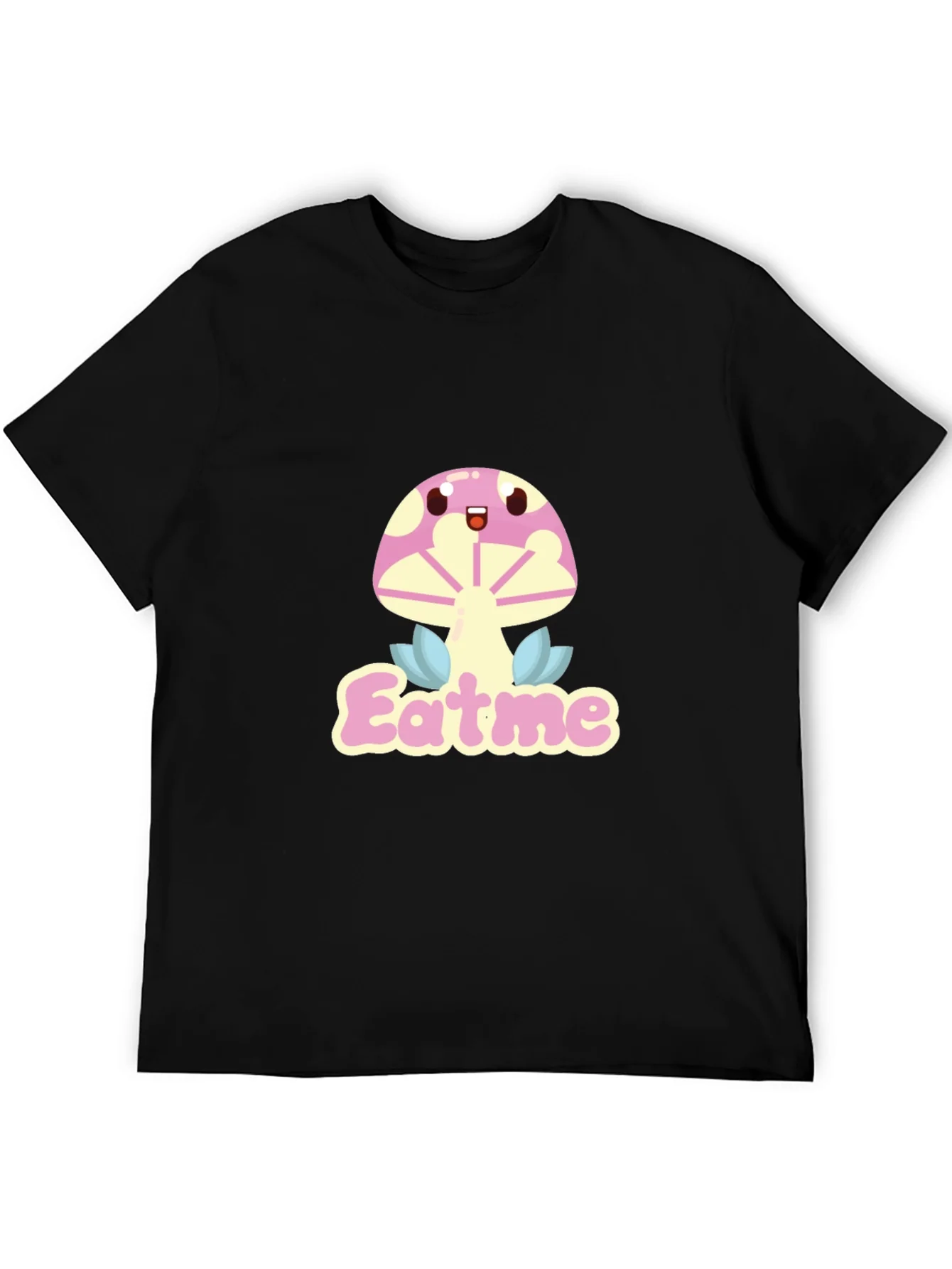 Eat Me Mushroom Graphic Tee - Black
