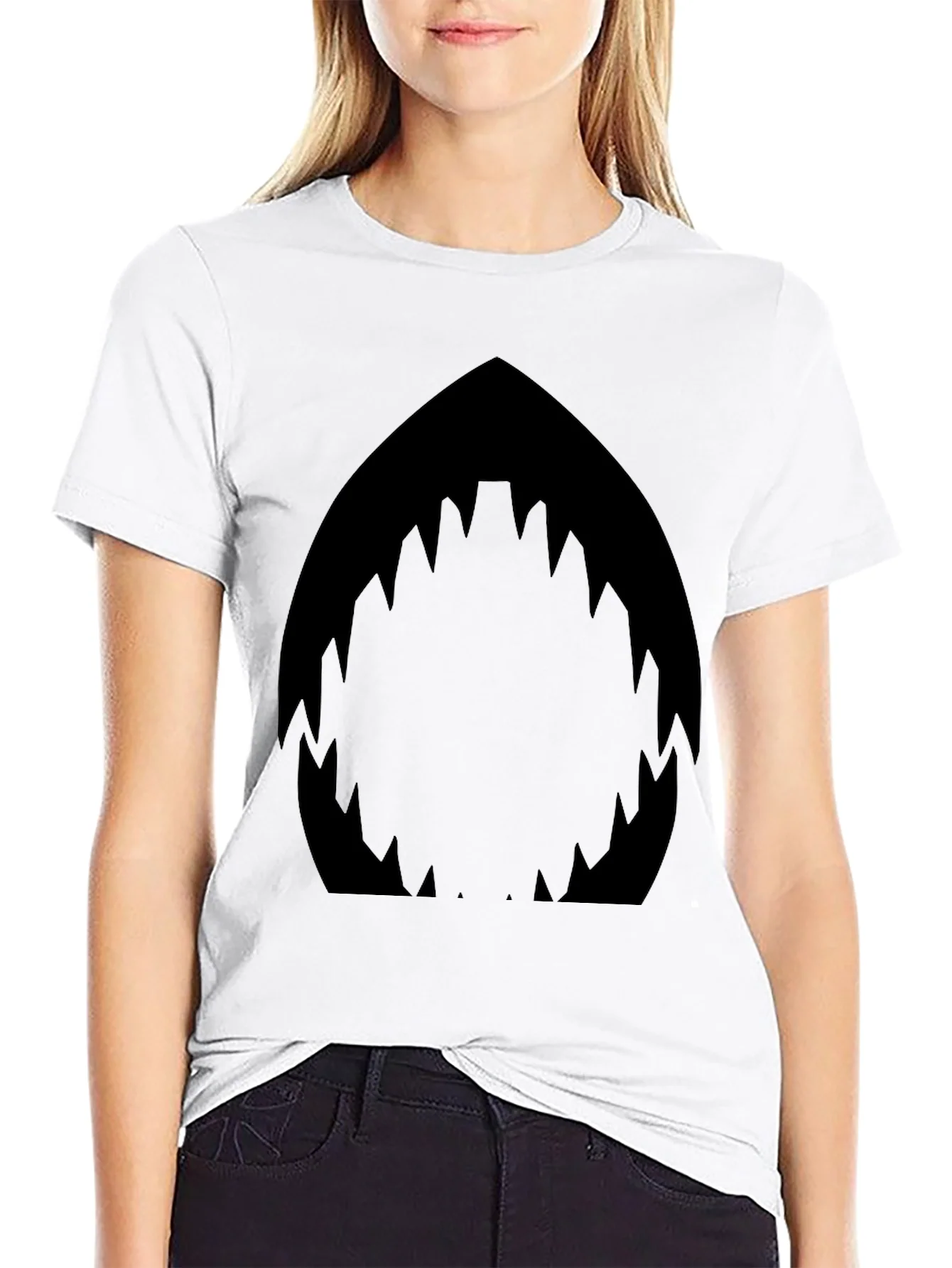 Shark Mouth Graphic Black T-Shirt - Mens Fashion