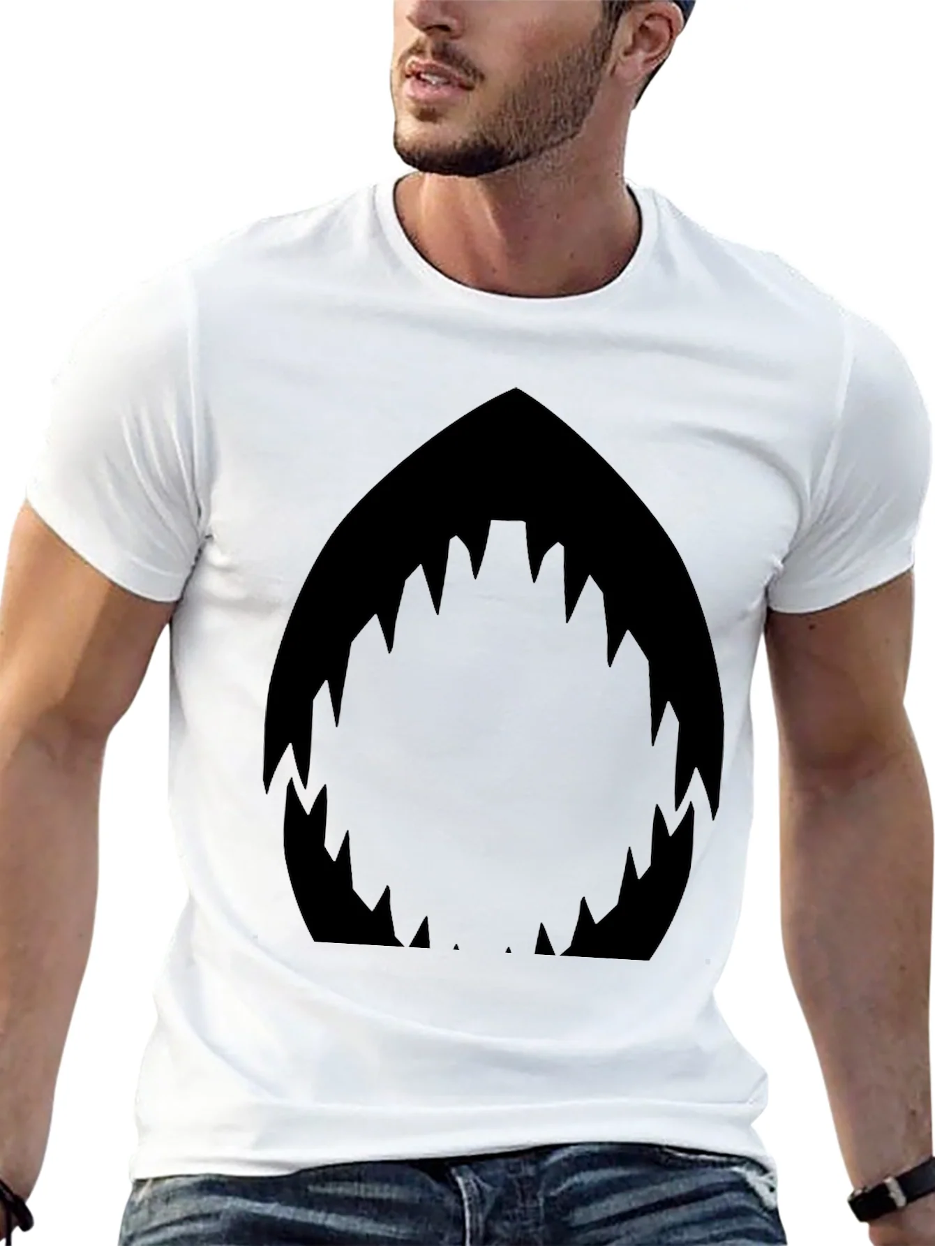 Shark Mouth Graphic Black T-Shirt - Mens Fashion