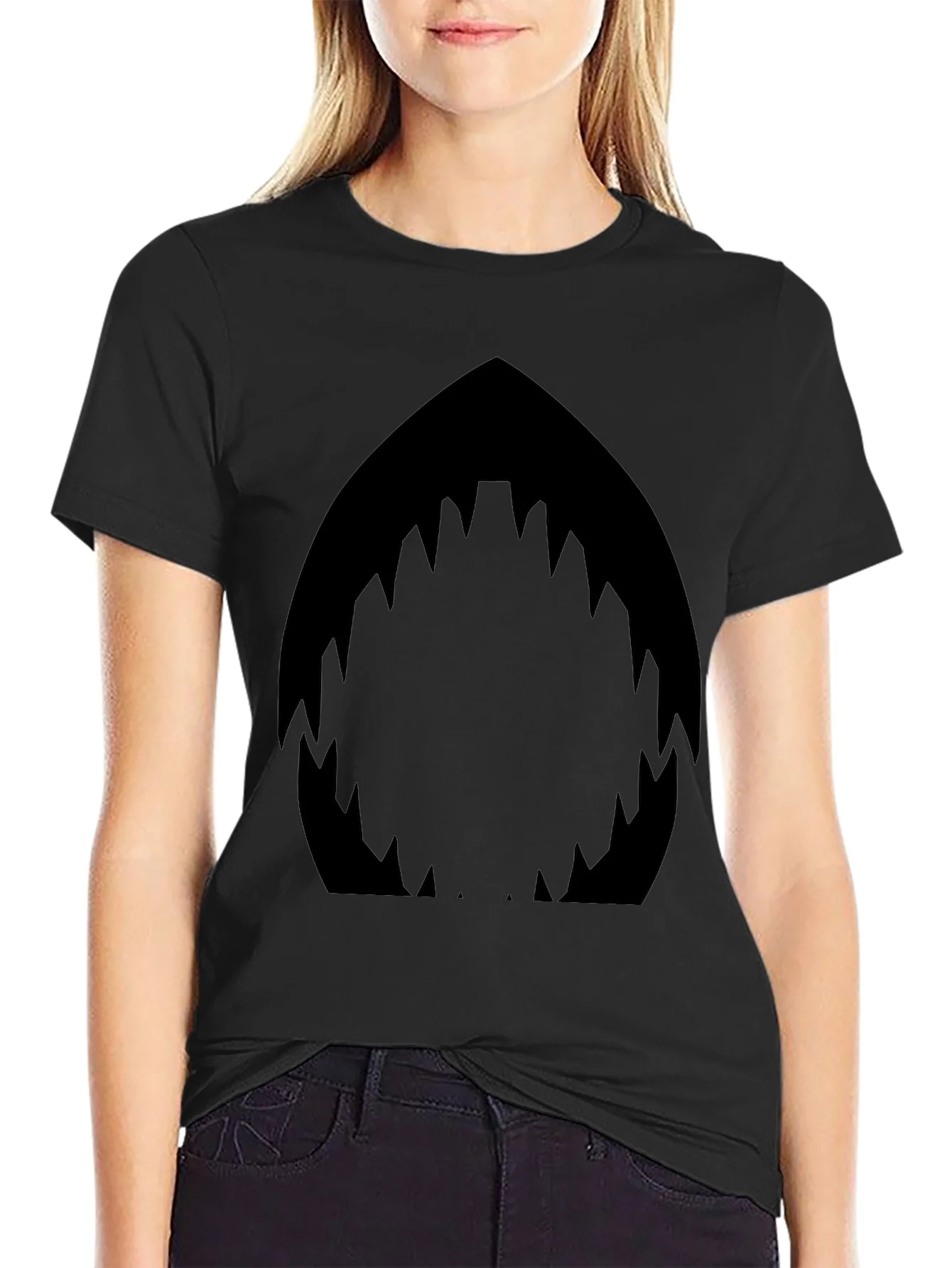 Shark Mouth Graphic Black T-Shirt - Mens Fashion