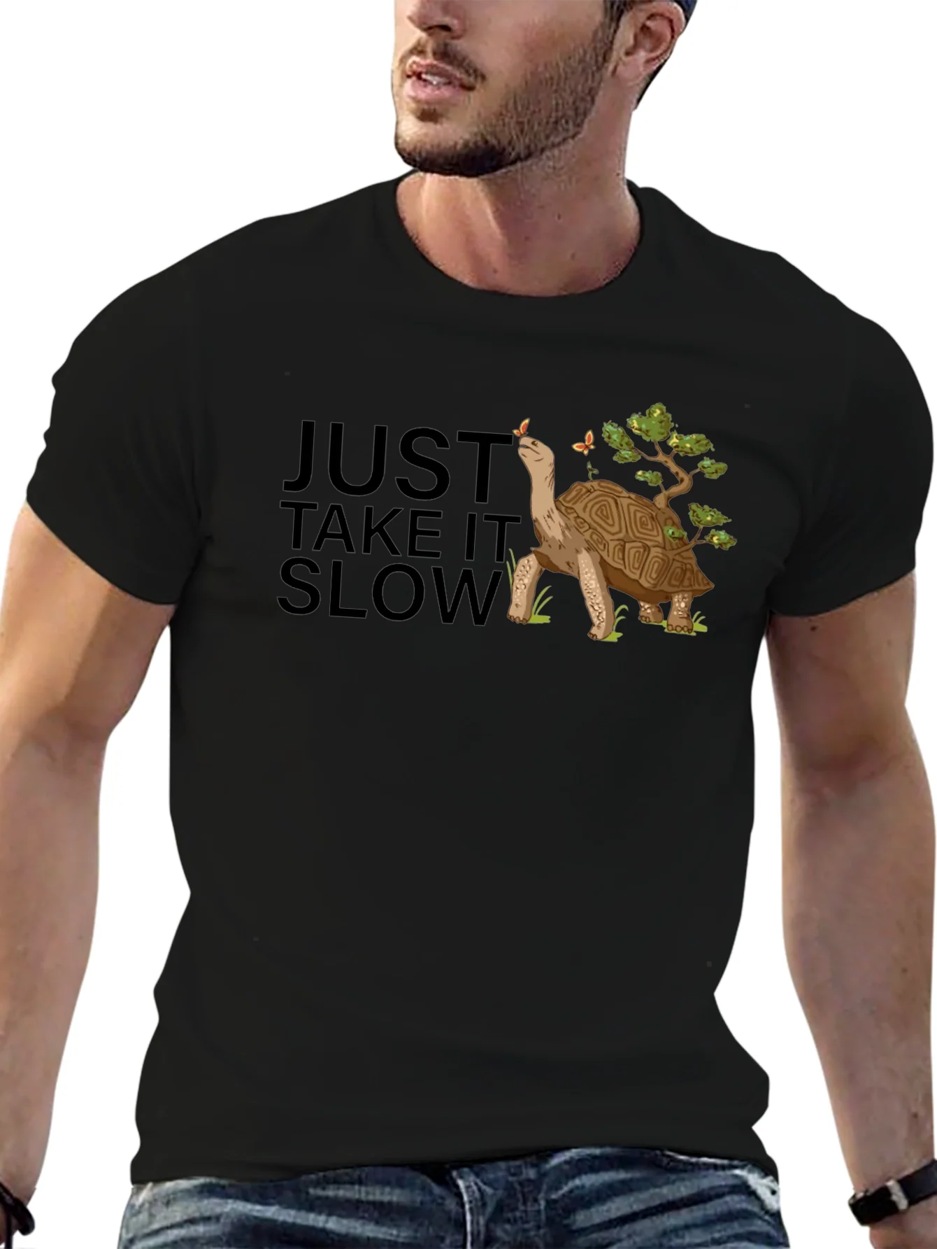 Just Take It Slow Black Turtle T-Shirt