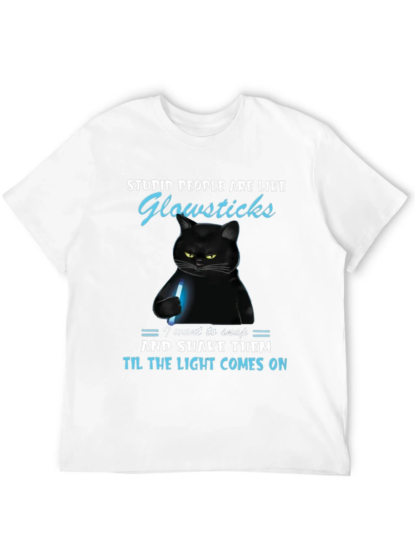 Funny Cat Glowsticks Graphic T-Shirt