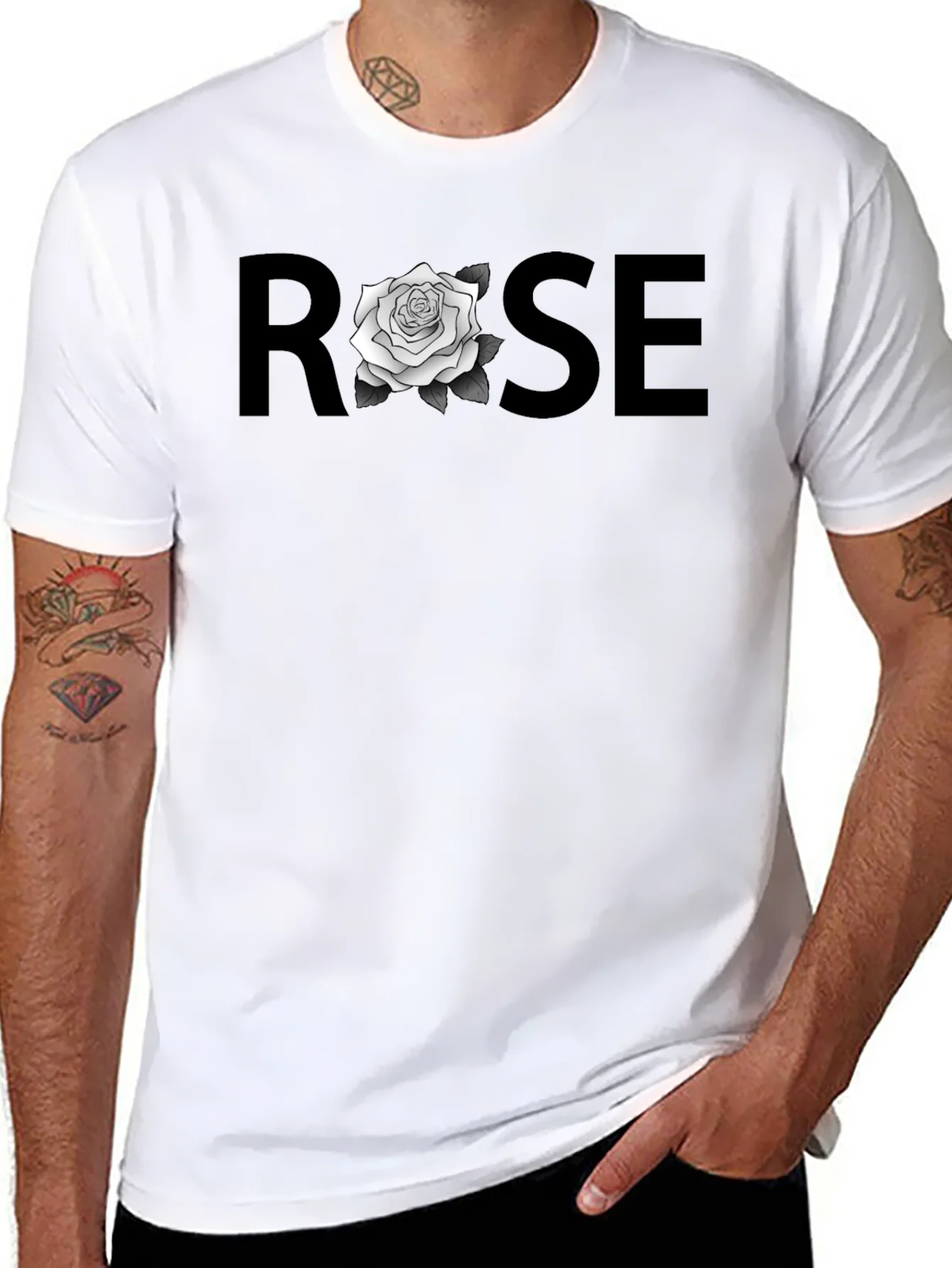 ROSE Graphic T-Shirt - Stylish Black Tee