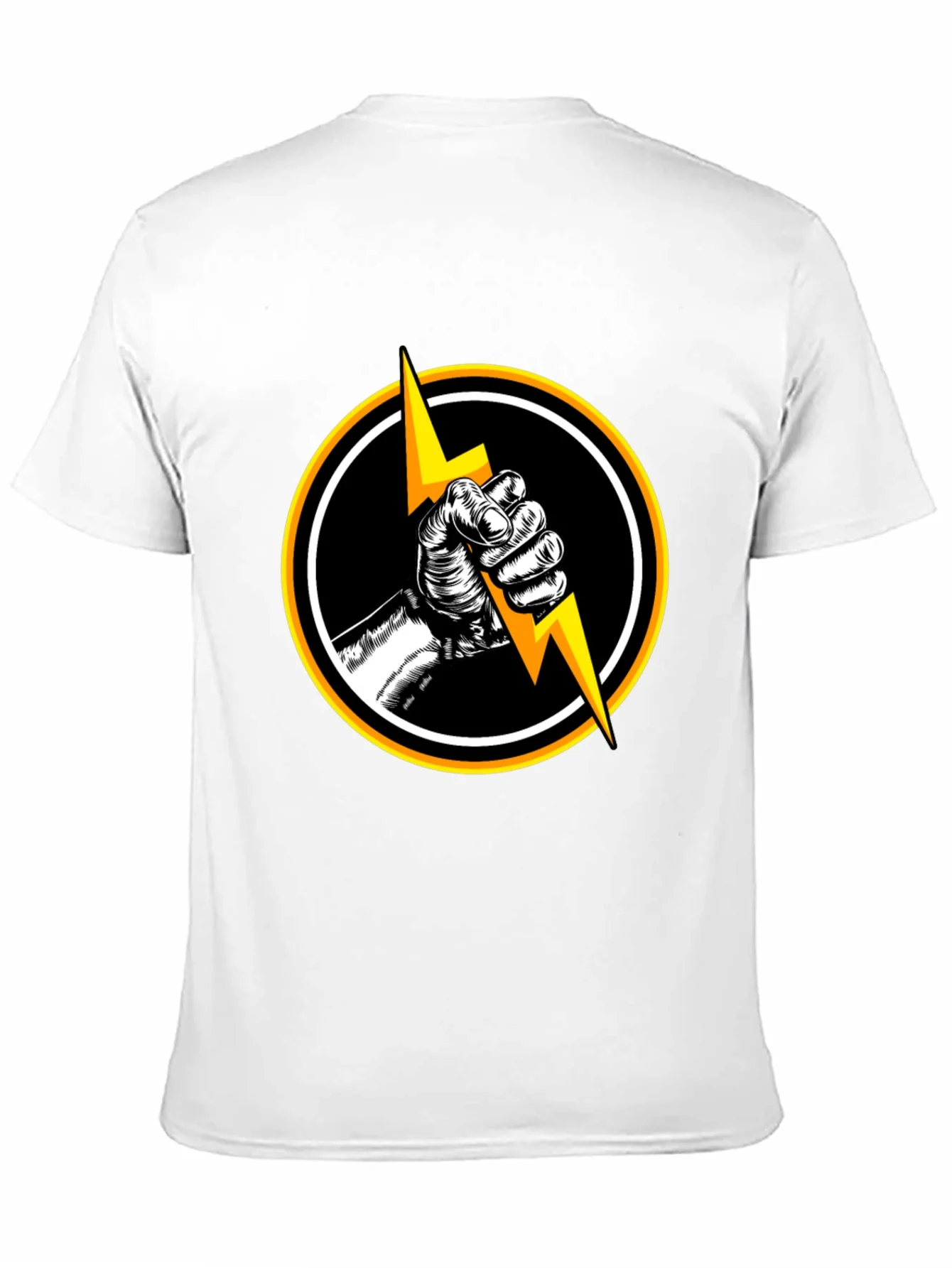 Black T-Shirt with Lightning Bolt Graphic