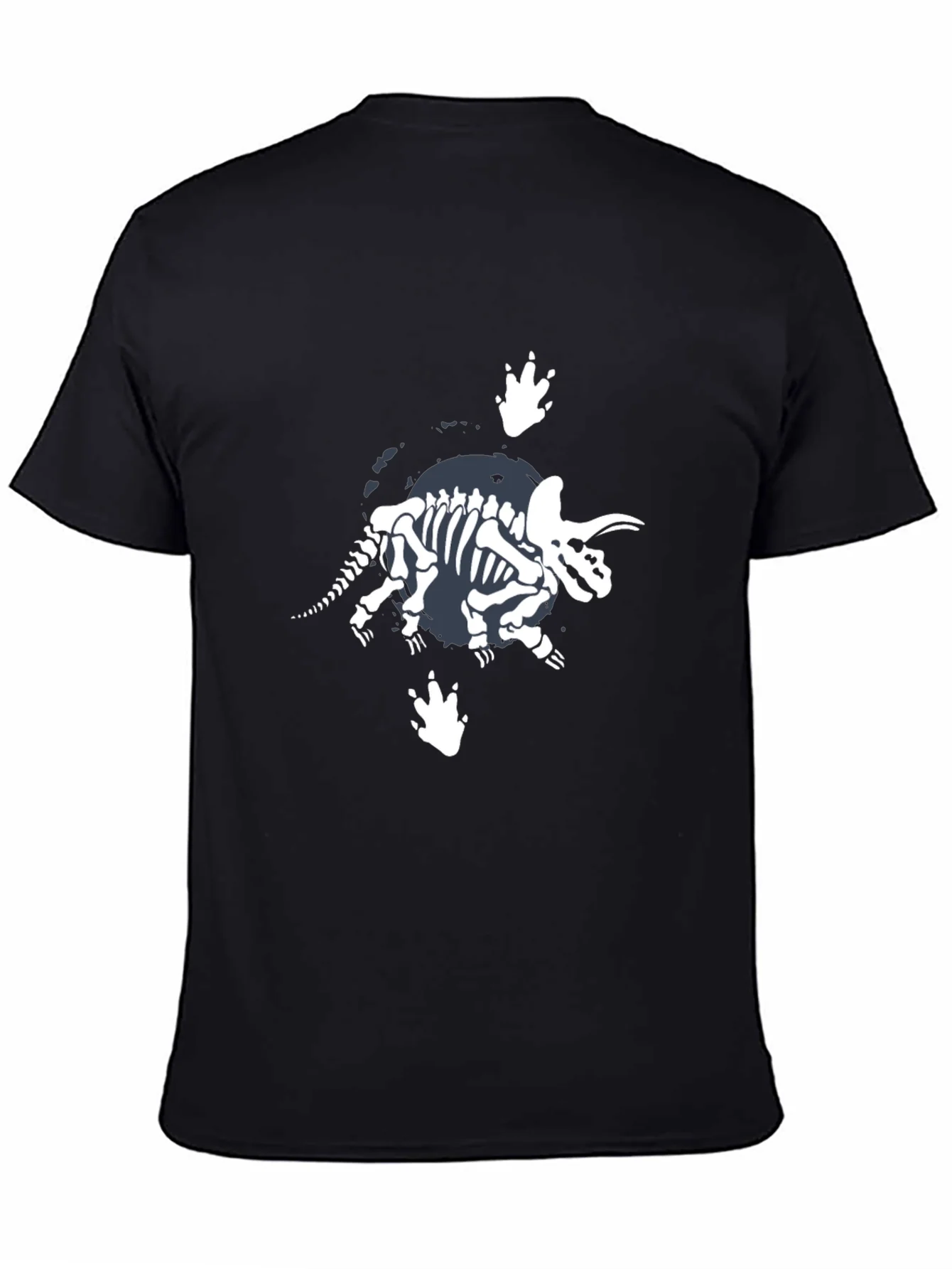 Dino Skeleton Graphic T-Shirt - Black