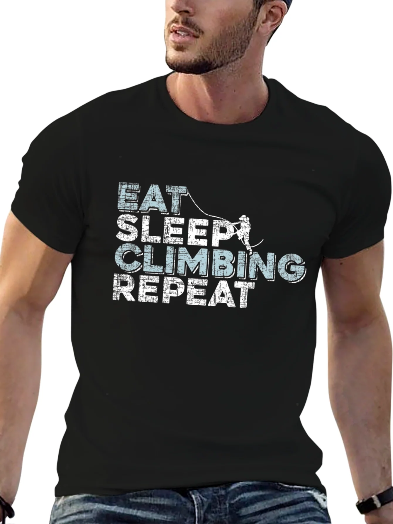 Eat Sleep Climbing Repeat Black T-Shirt