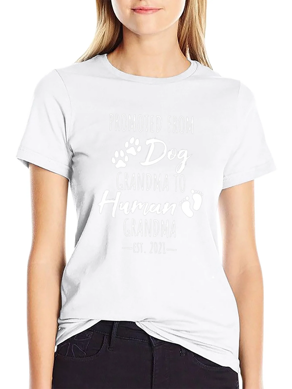 Promoted From Dog Grandma Black T-Shirt