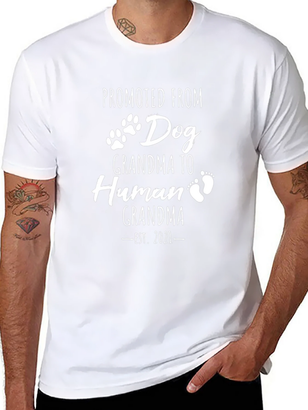 Promoted From Dog Grandma Black T-Shirt