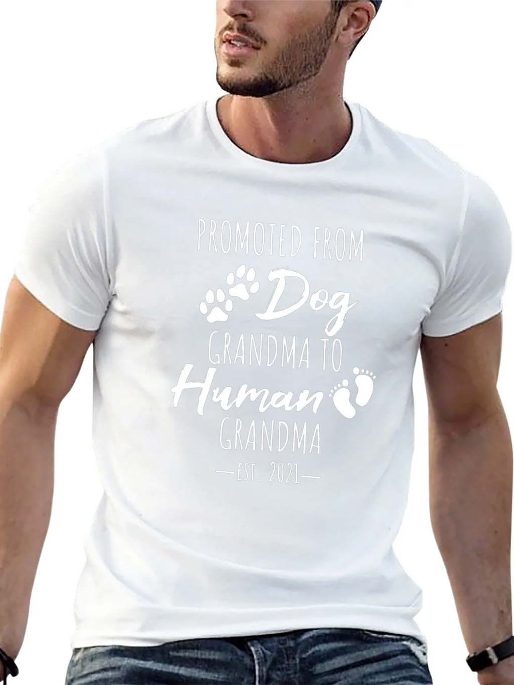 Promoted From Dog Grandma Black T-Shirt