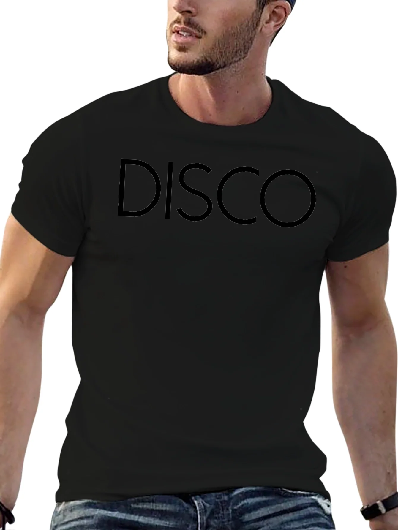 Mens Black Disco Graphic T-Shirt