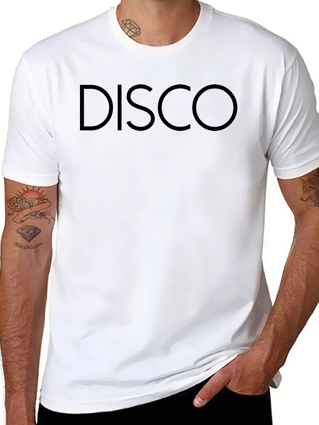 Mens Black Disco Graphic T-Shirt