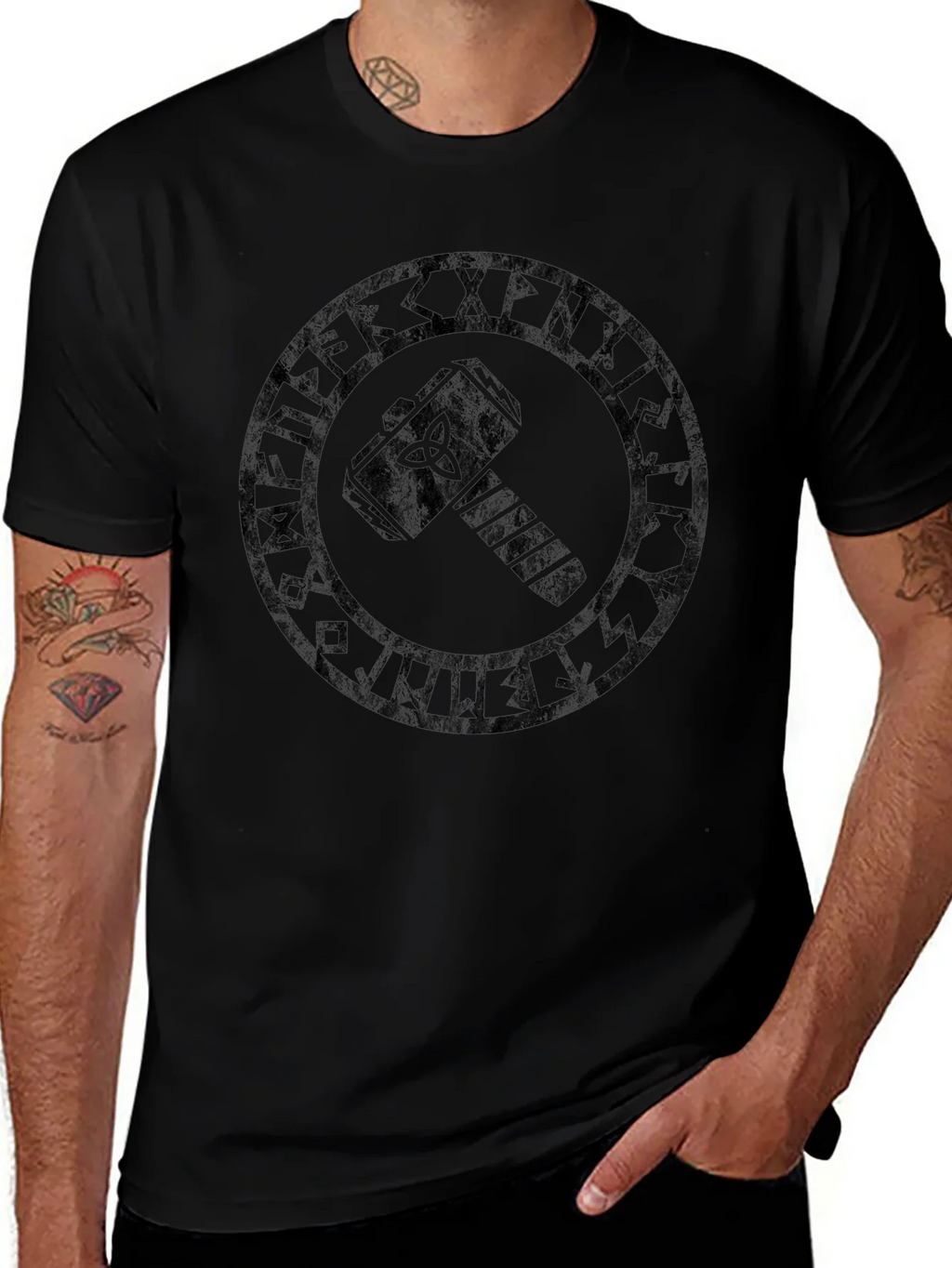 Viking Mjolnir T-Shirt - Black