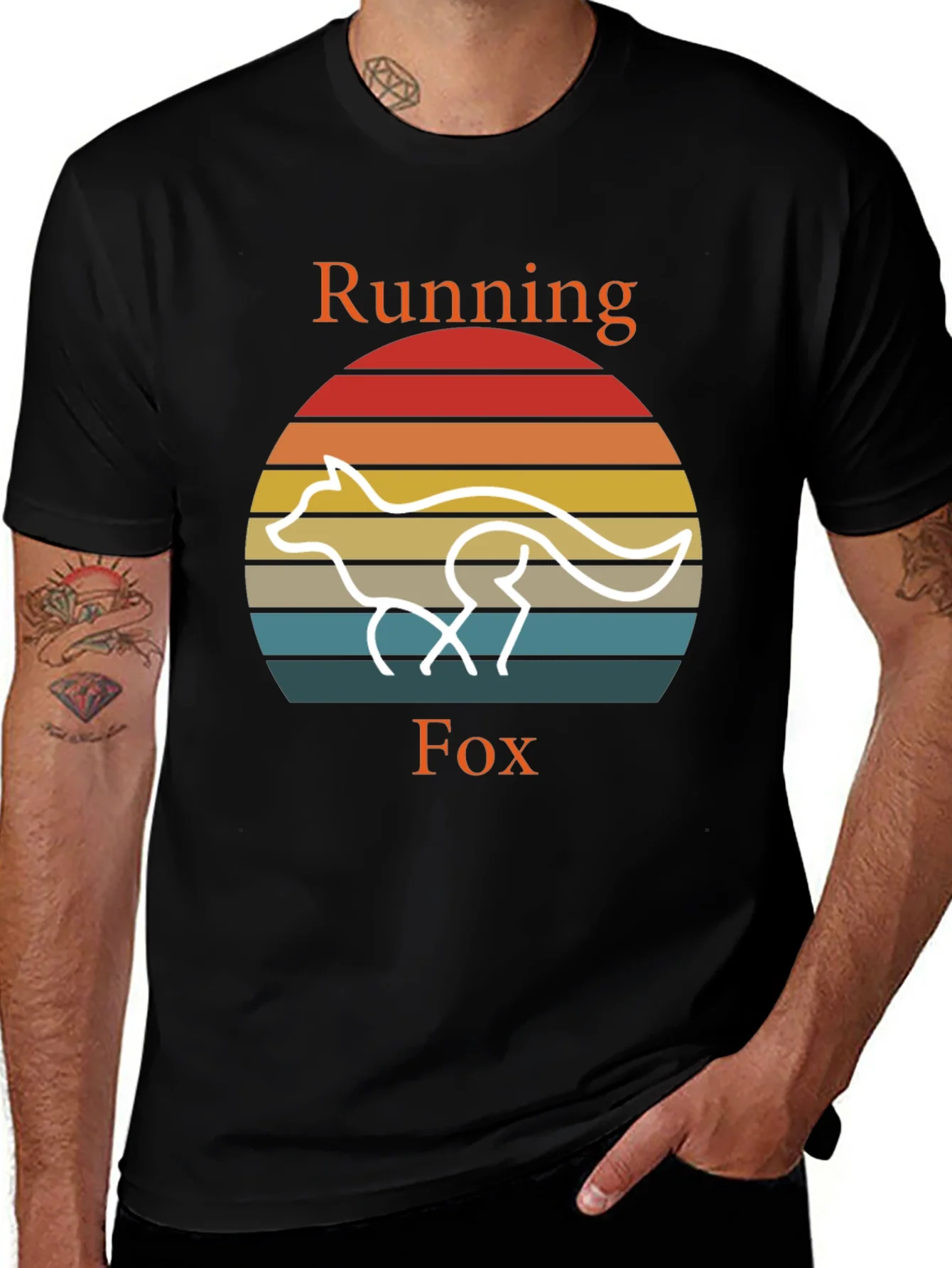 Running Fox T-Shirt Retro Style Tee