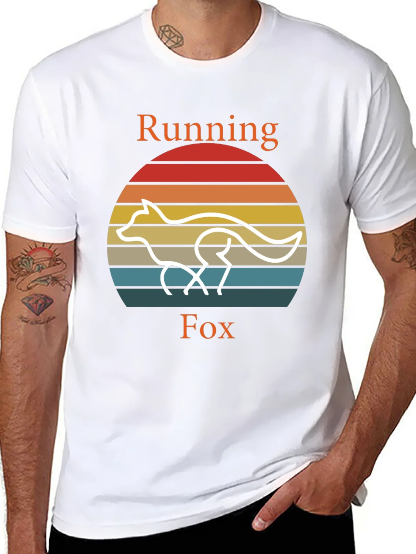 Running Fox T-Shirt Retro Style Tee