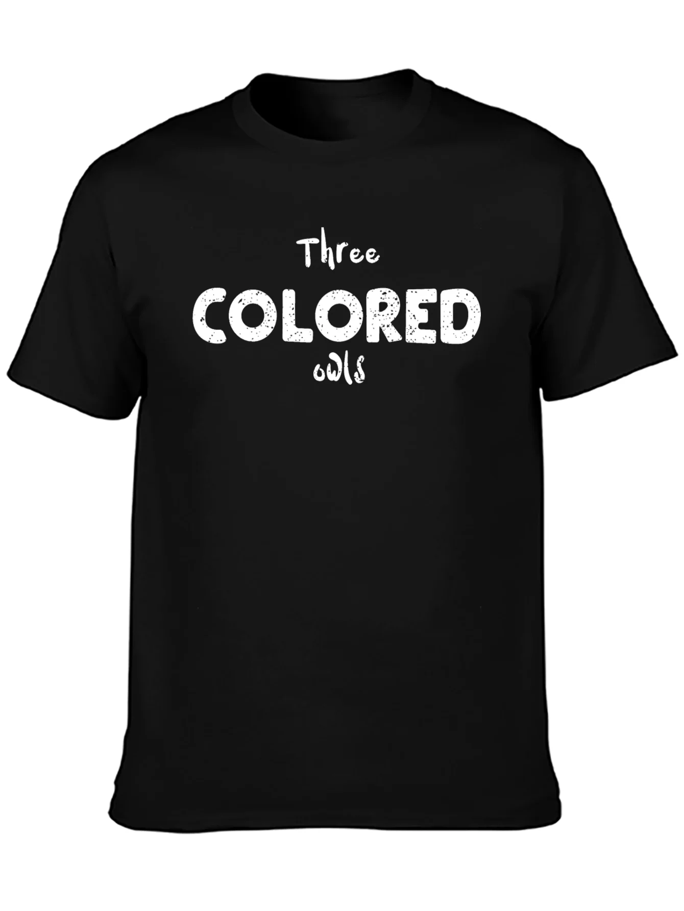 Three Colored Owls Graphic Tee - Black