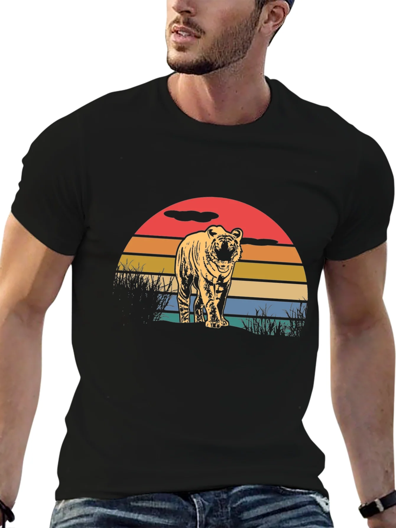 Vintage Tiger Sunset Graphic Tee