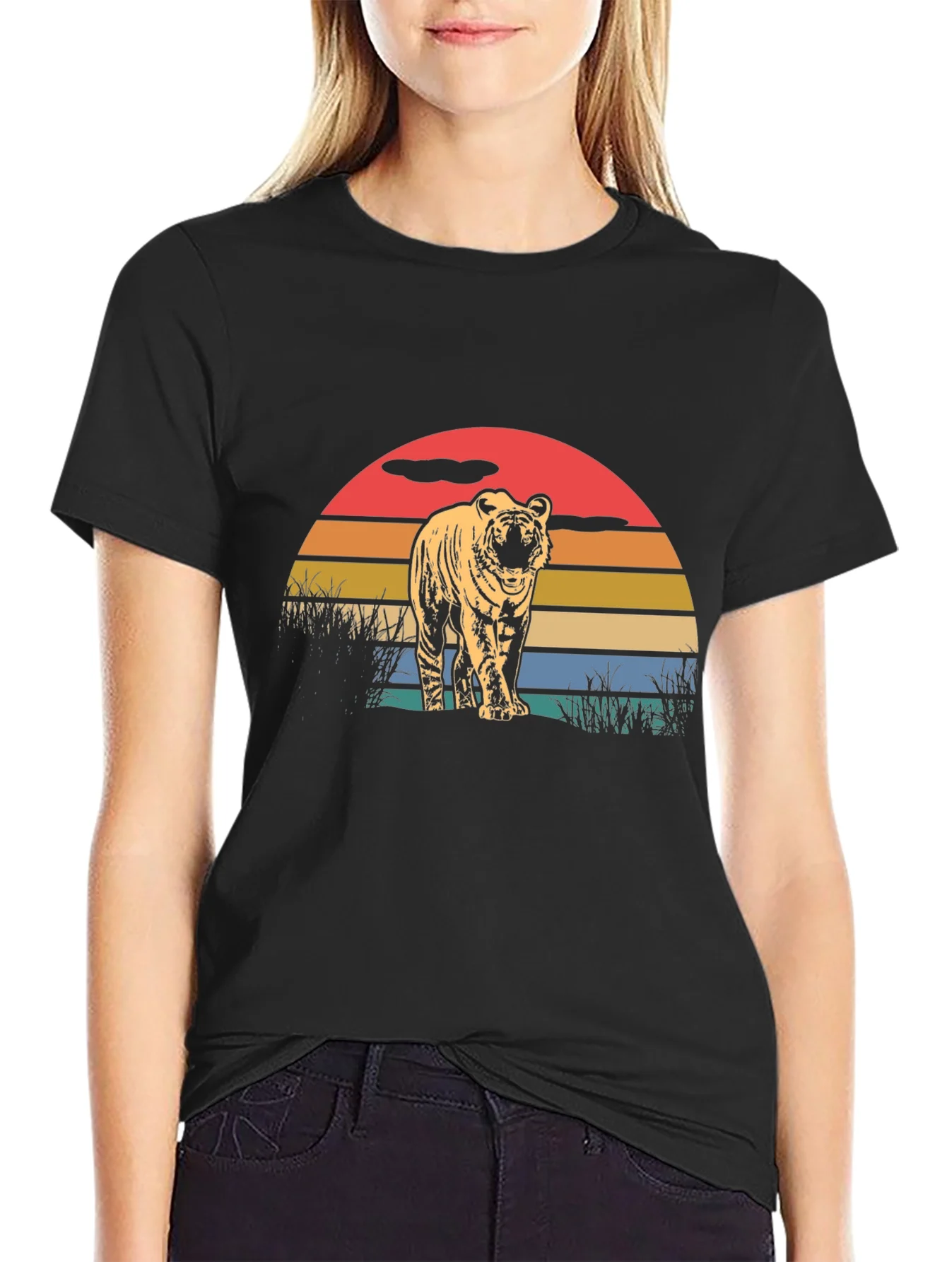 Vintage Tiger Sunset Graphic Tee