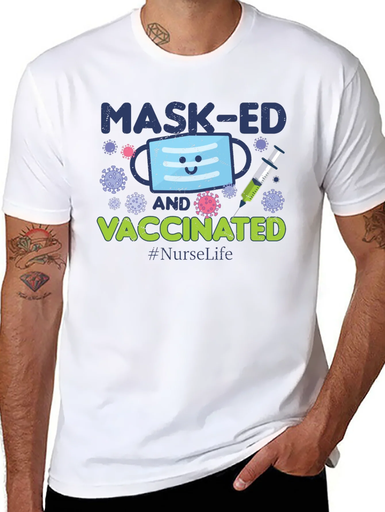 Masked and Vaccinated Graphic T-Shirt