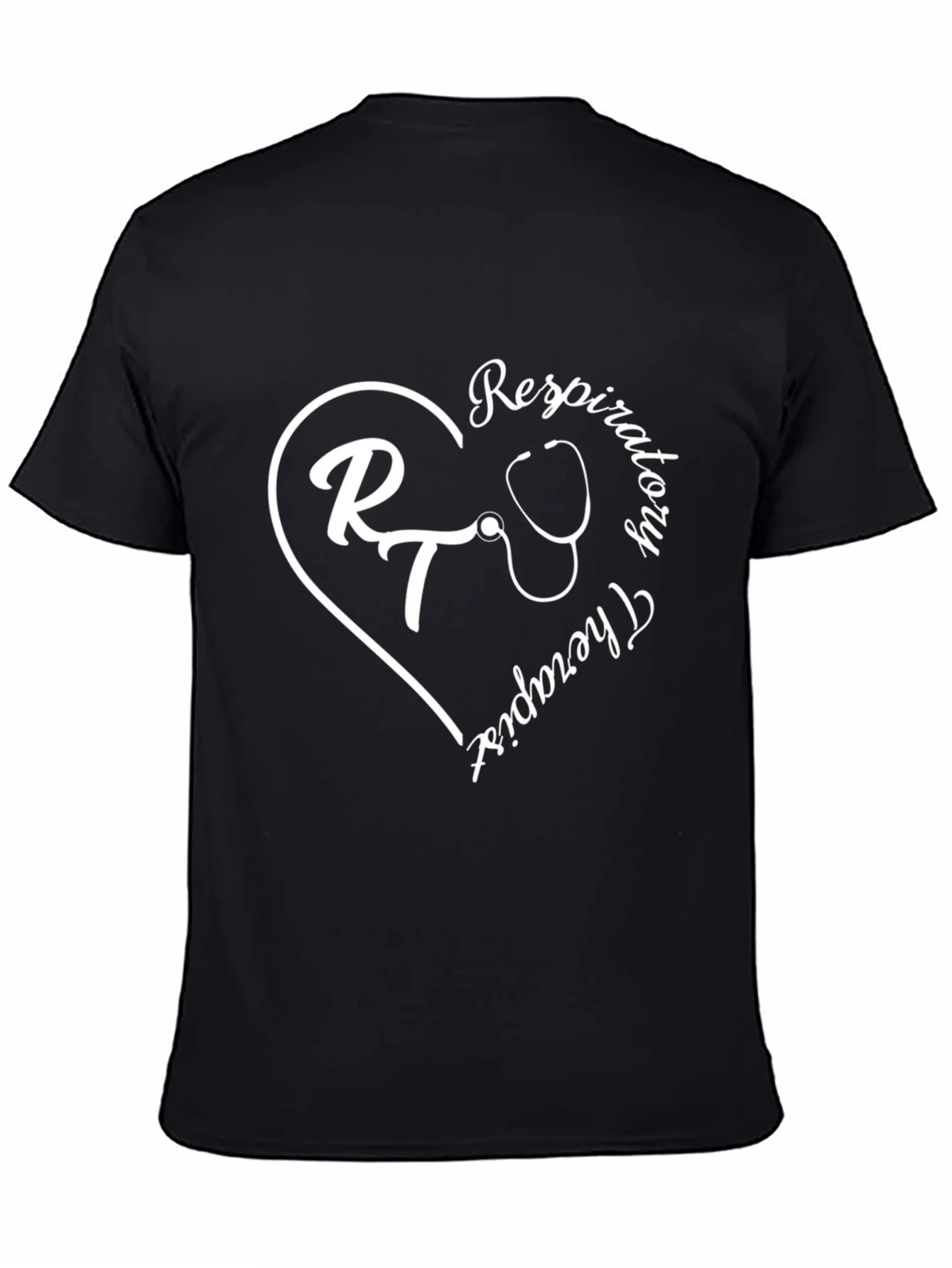 Respiratory Therapist Heart Graphic Tee - Black