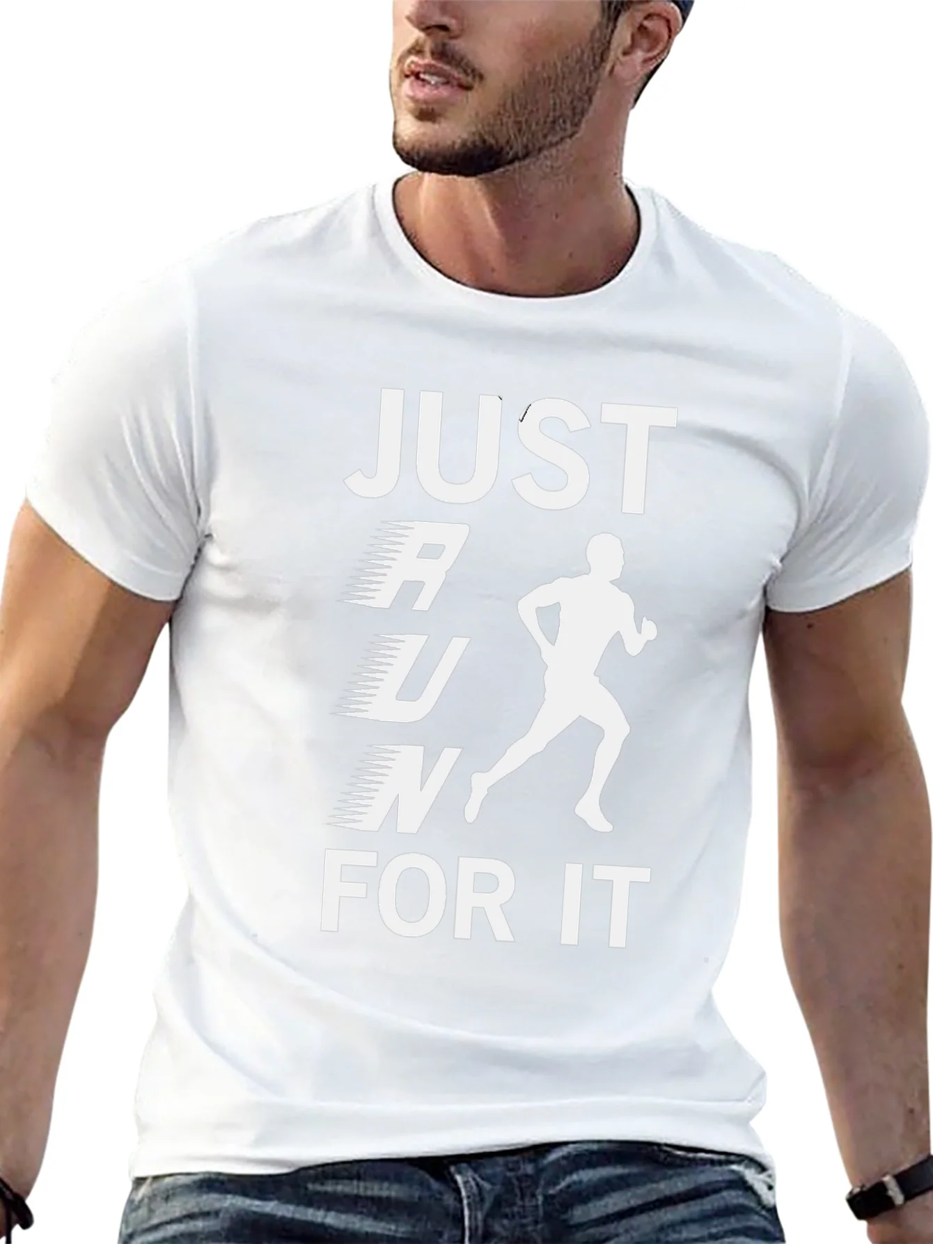 Just Run For It Black Graphic T-Shirt