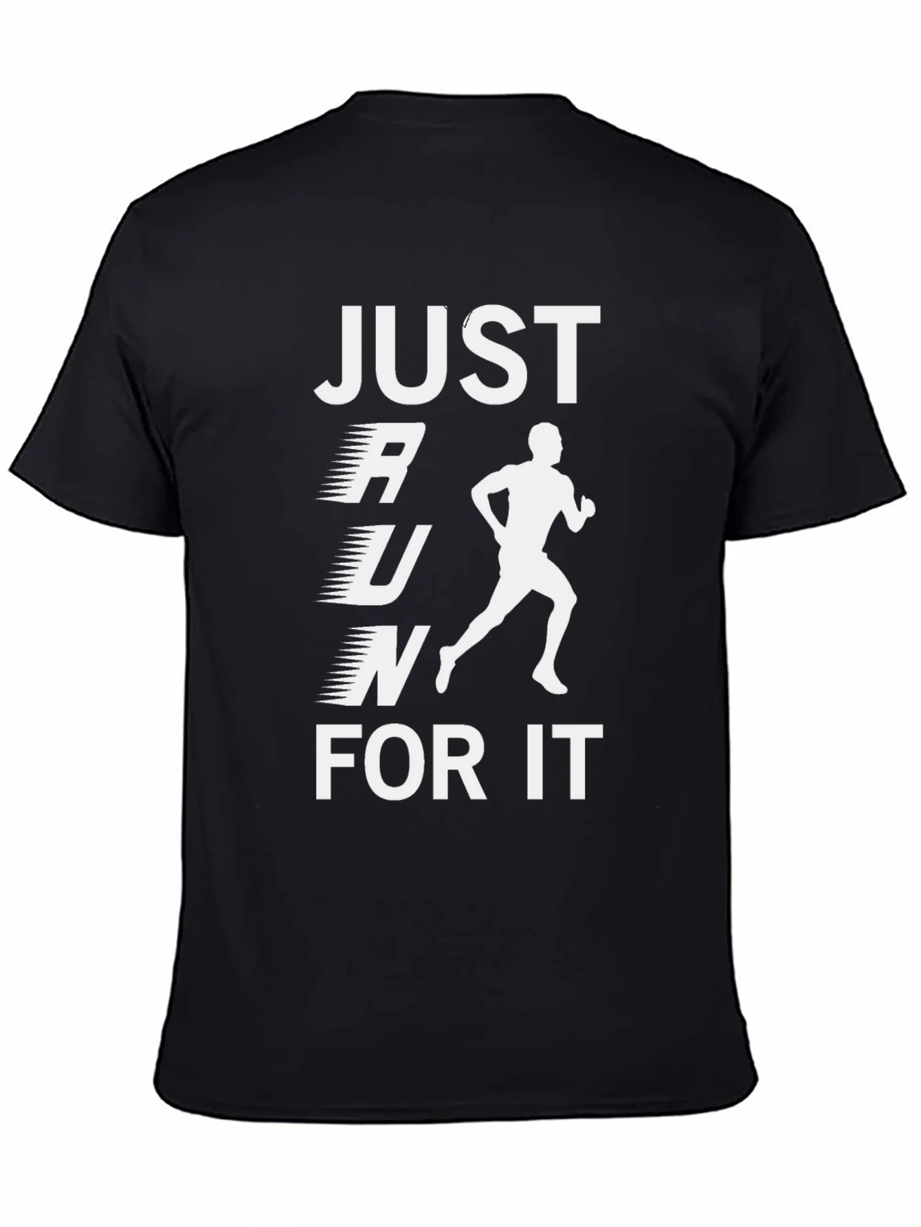 Just Run For It Black Graphic T-Shirt