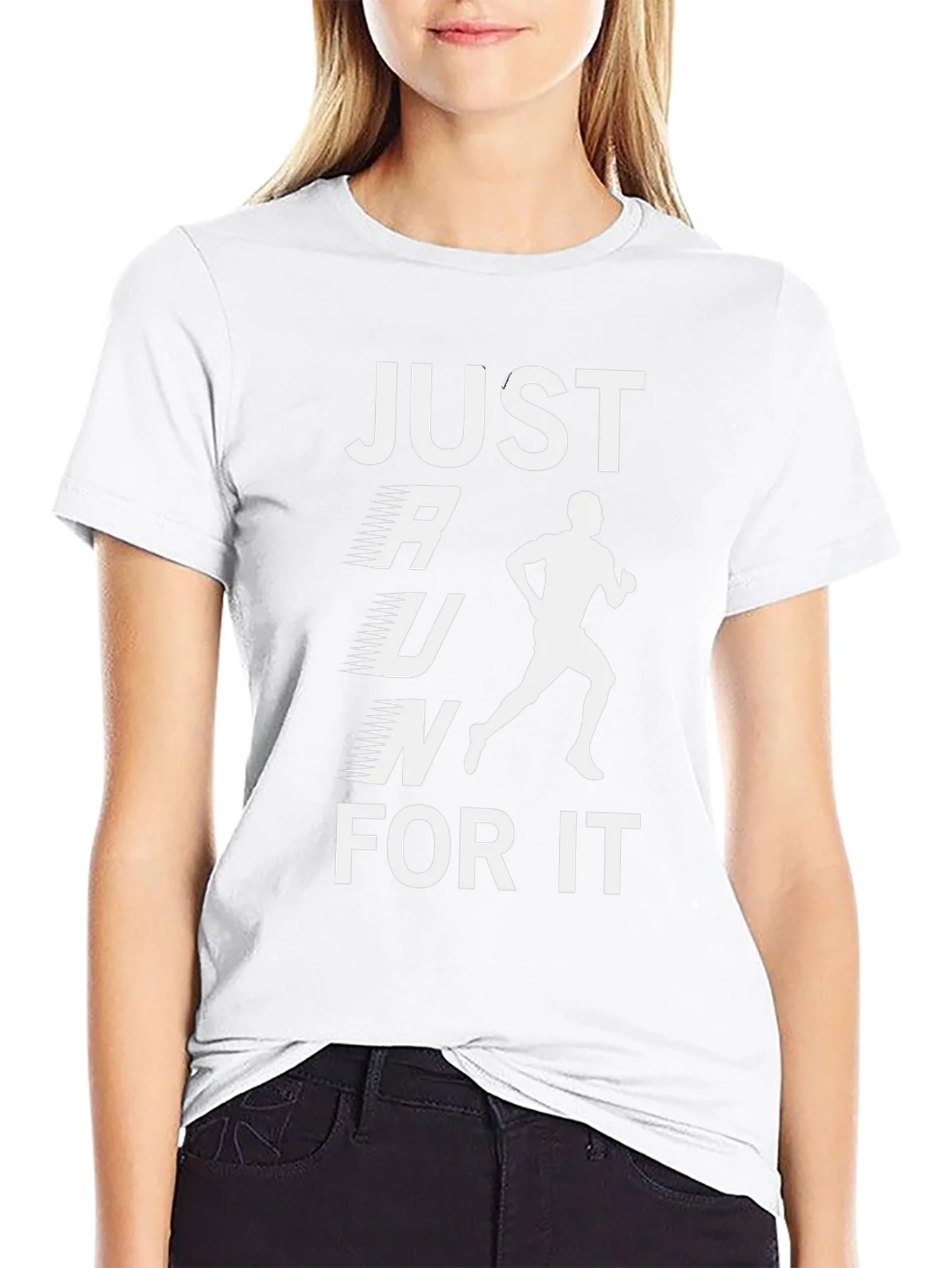 Just Run For It Black Graphic T-Shirt