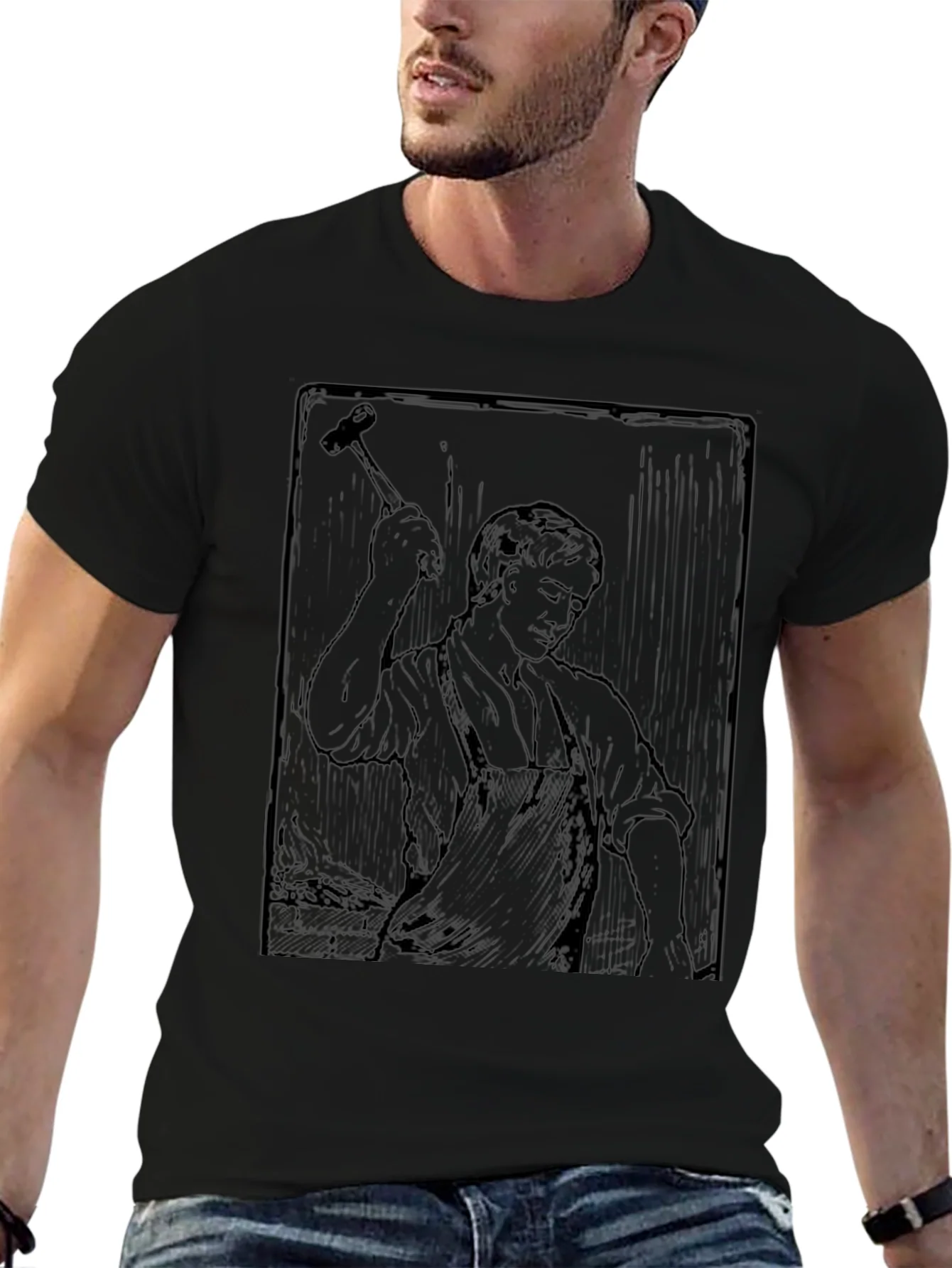 Blacksmith Graphic Print Crewneck T-Shirt