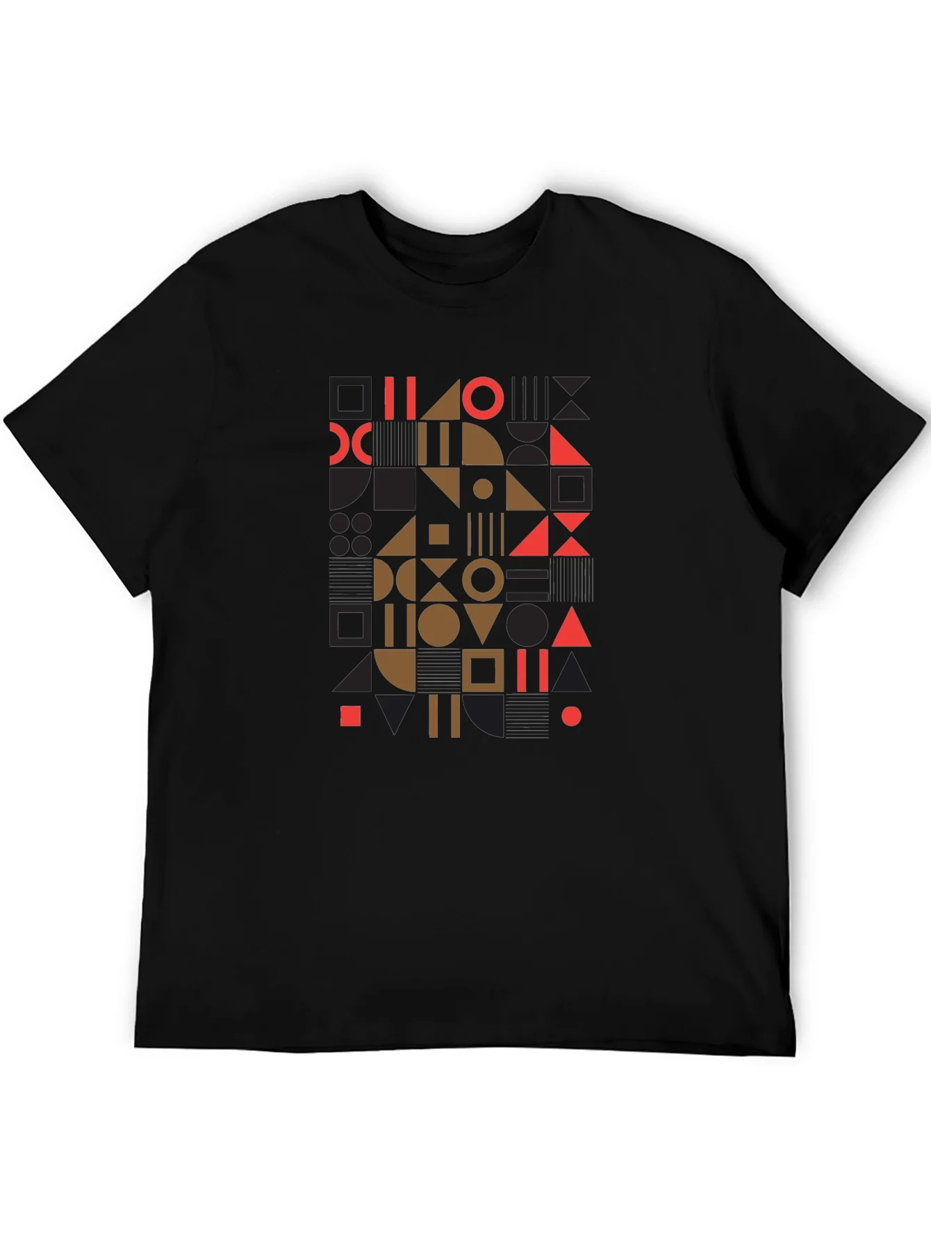 Geometric Pattern Black Tee