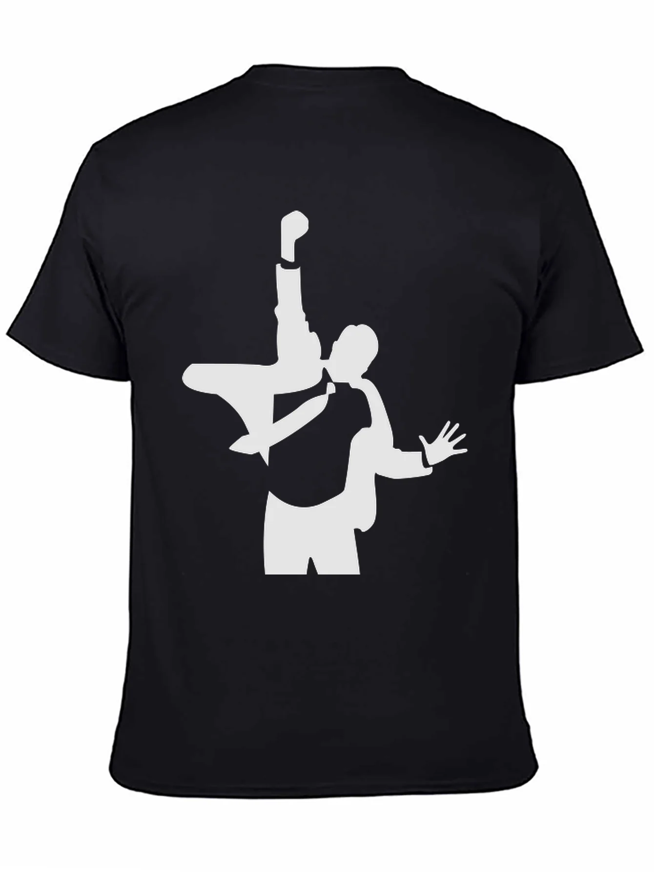 Black T-Shirt with Unique Silhouette Design