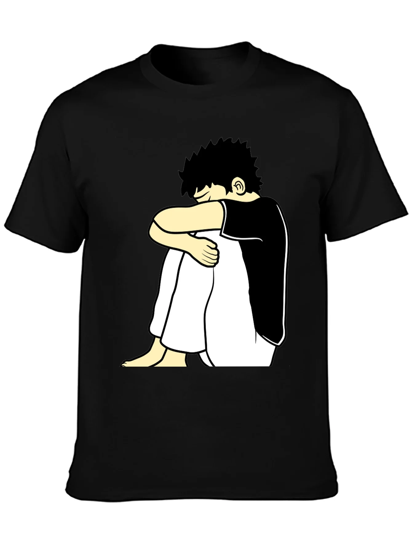 Black T-Shirt with Cartoon Graphic