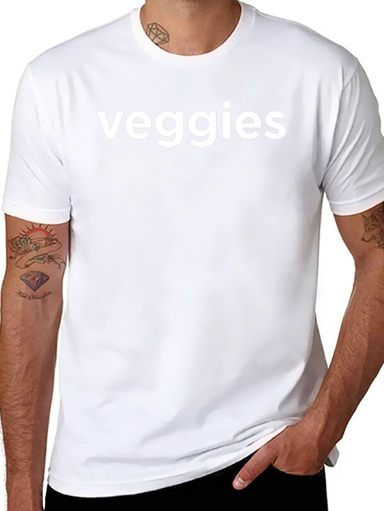 Veggies Graphic Tee - Black Cotton T-Shirt