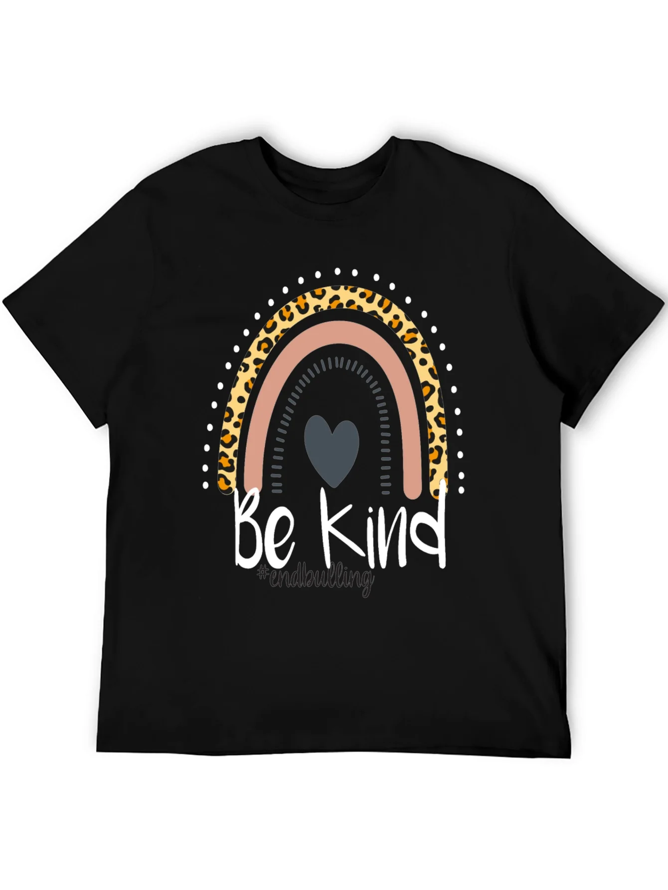 Be Kind Rainbow Leopard Print T-Shirt