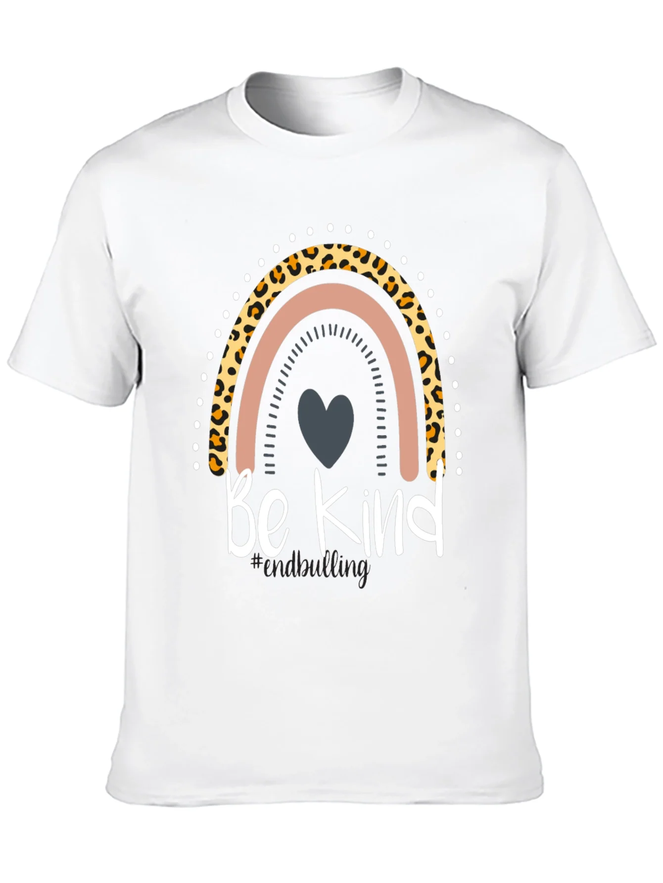 Be Kind Rainbow Leopard Print T-Shirt