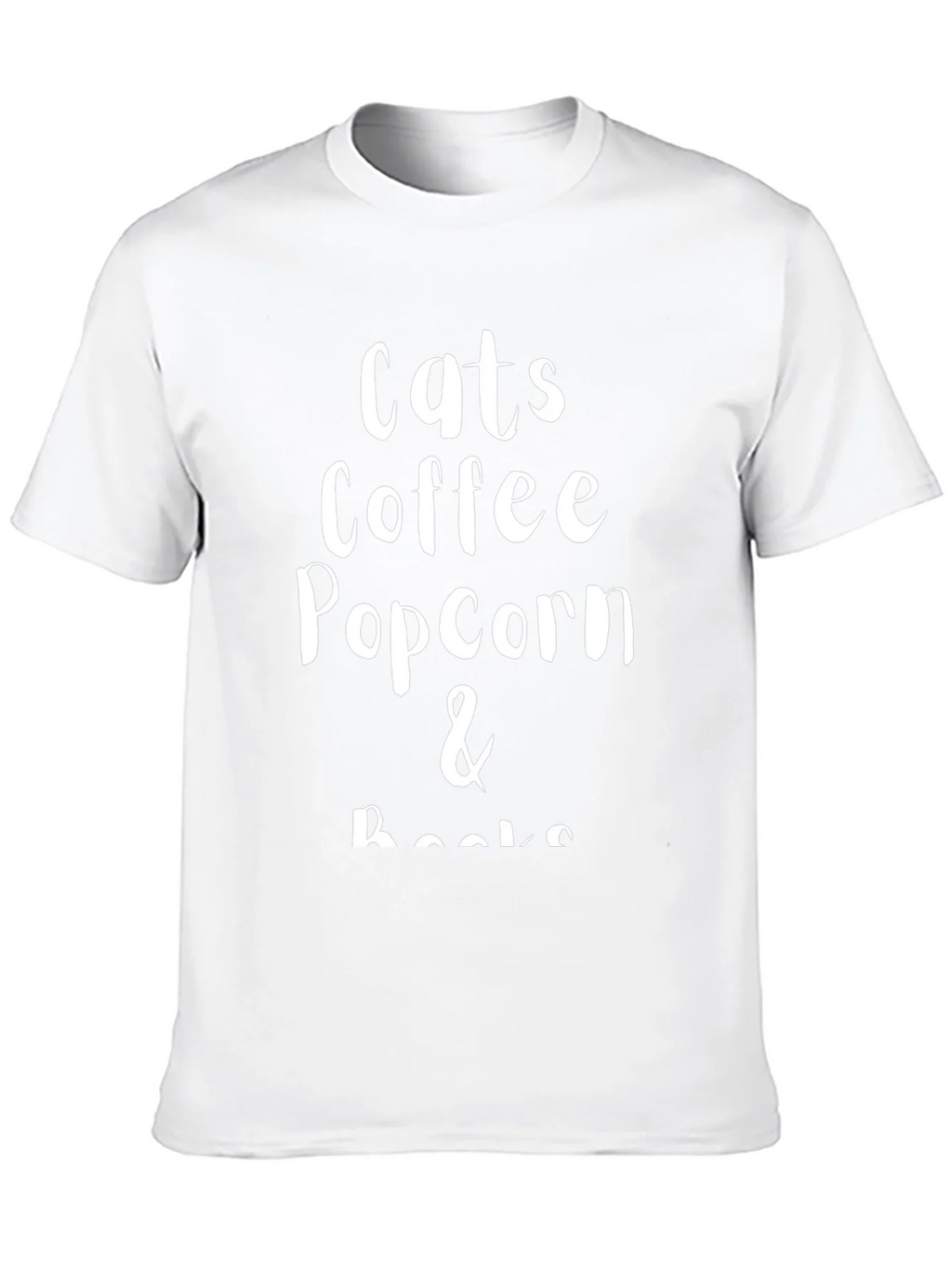 Cats Coffee Popcorn & Books T-Shirt