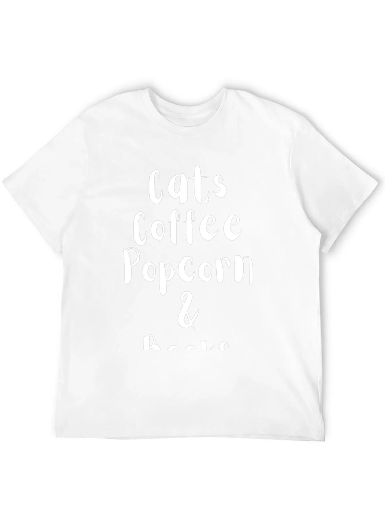 Cats Coffee Popcorn & Books T-Shirt
